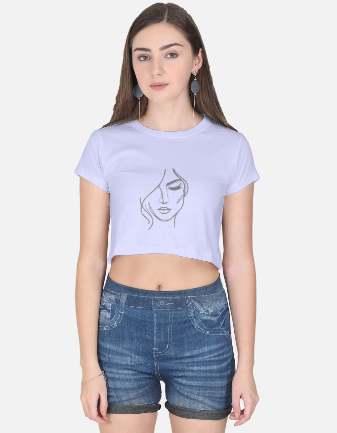 Minimal One-Line Face Crop Tee cotton fabric heavyweight fabric detail view by HAViT Apparel