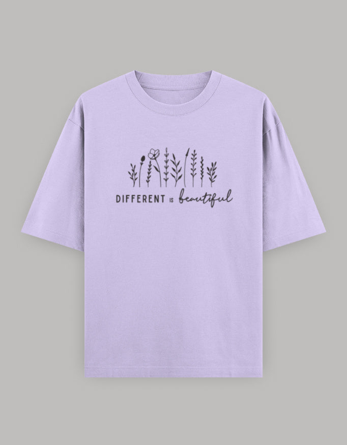Beautifully Different Statement Oversized Tee t-shirt oversized fit cotton fabric heavyweight fabric printed design detail view by HAViT Apparel
