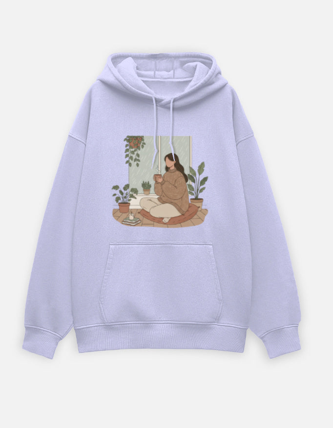 Warm Within Oversized Hoodie hoodie oversized fit cotton fabric heavyweight fabric detail view by HAViT Apparel