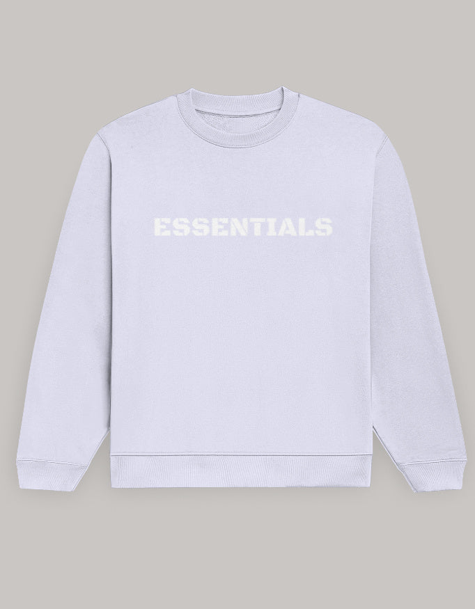 Men’s Bold Essentials Sweatshirt – Trendy Winter Essentials sweatshirt regular fit cotton fabric heavyweight fabric printed design detail view by HAViT Apparel