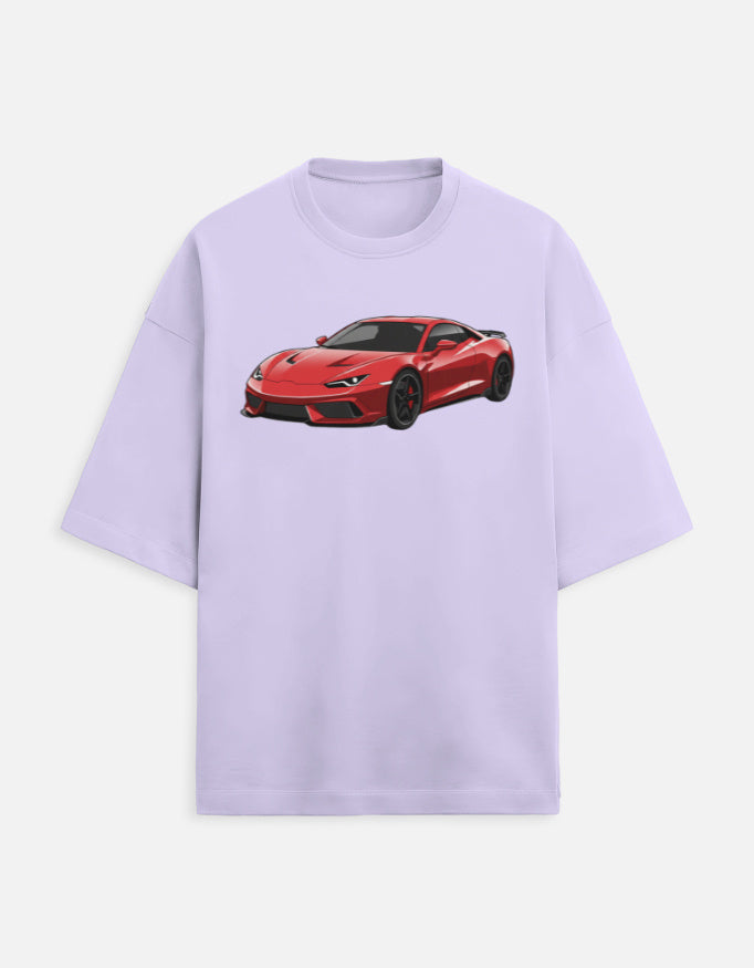 Scarlet Velocity Oversized Terry Tshirt oversized fit cotton fabric heavyweight fabric graphic print printed design detail view by HAViT Apparel
