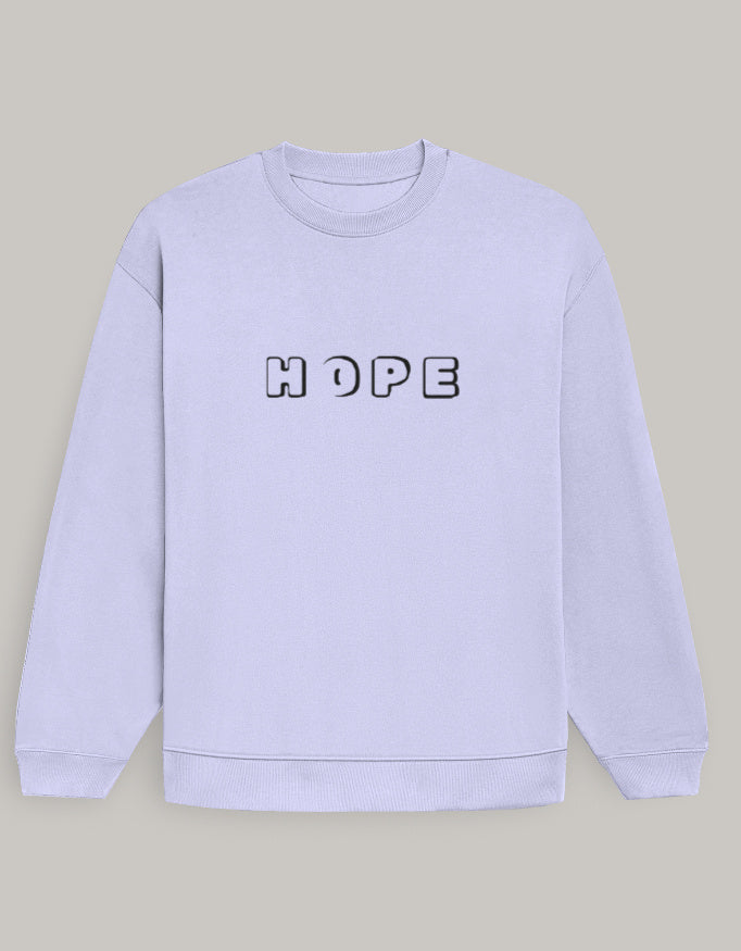 HOPE Graphic Men's Oversized Sweatshirt-Dark Edition sweatshirt oversized fit cotton fabric heavyweight fabric printed design detail view by HAViT Apparel