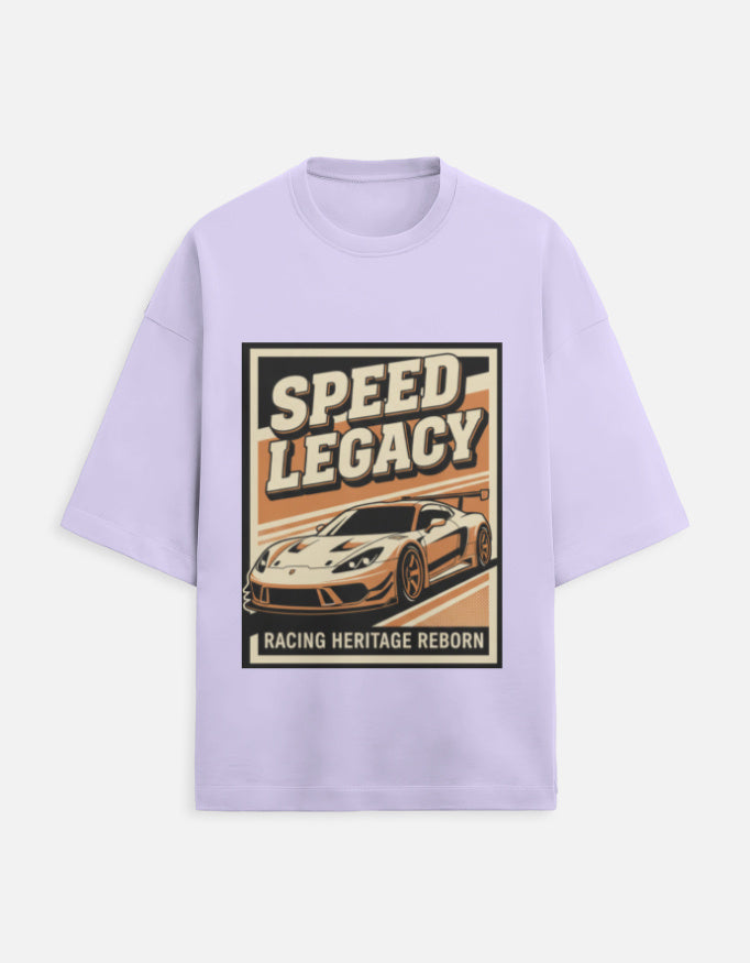 Speed Legacy Oversized Terry Tshirt oversized fit cotton fabric heavyweight fabric graphic print printed design detail view by HAViT Apparel