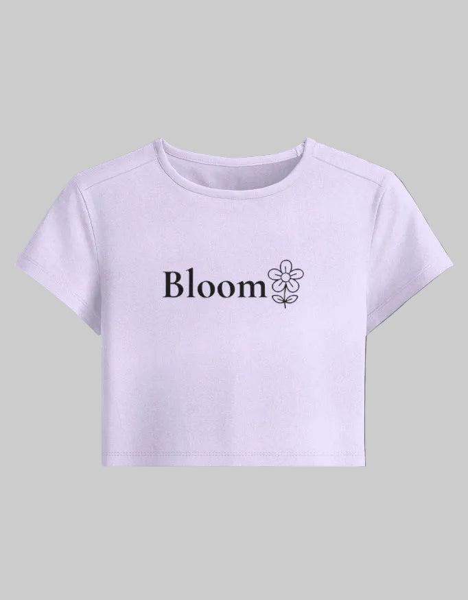 Bloom Baby Tee – Soft Growth Aesthetic cotton fabric heavyweight fabric detail view by HAViT Apparel