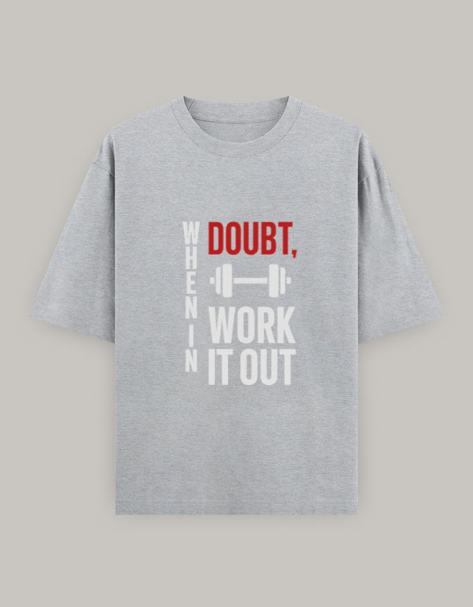 Work It Out Classic Oversized Fit t-shirt oversized fit detail view by HAViT Apparel