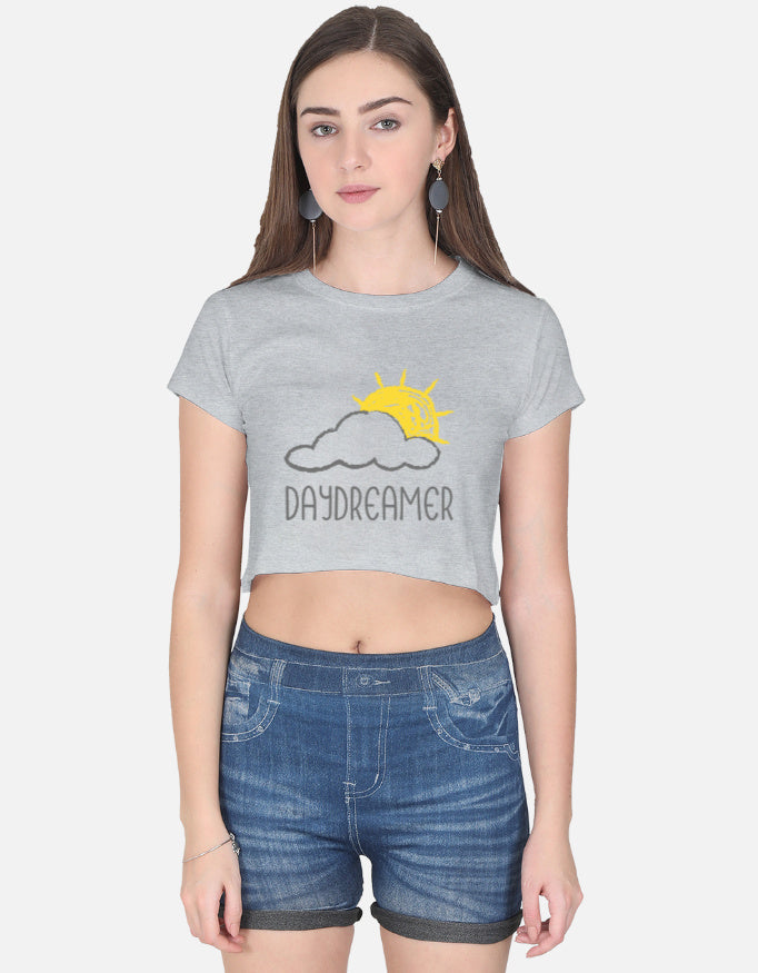 Cloudy Daydream Crop Tee cotton fabric heavyweight fabric detail view by HAViT Apparel