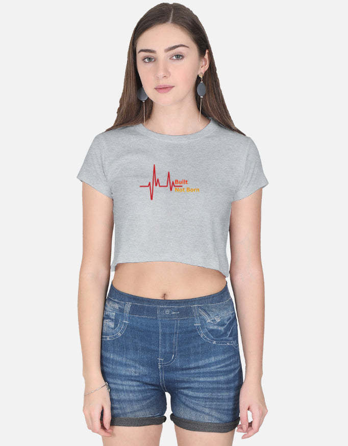 Built Not Born Crop Top cotton fabric heavyweight fabric detail view by HAViT Apparel