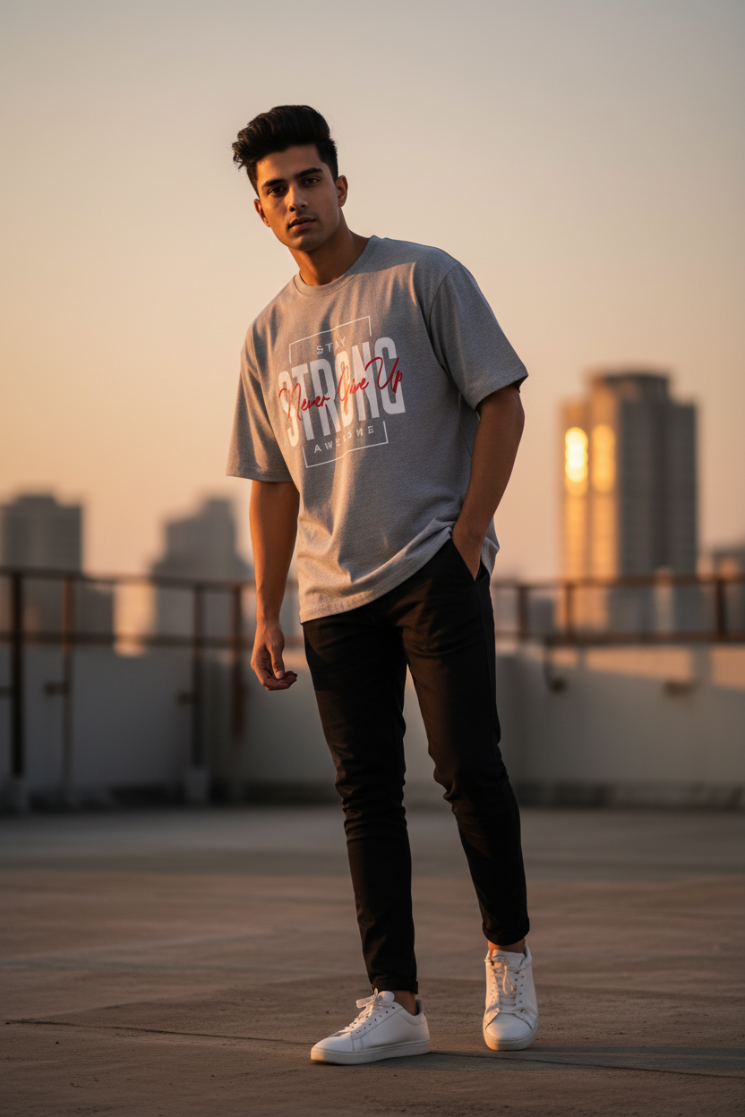 Stay Strong – Never Give Up Oversized T-Shirt