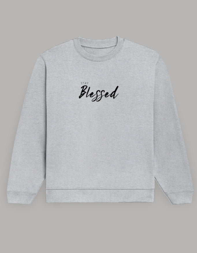 Blessed Vibes Sweatshirt sweatshirt regular fit cotton fabric heavyweight fabric detail view by HAViT Apparel