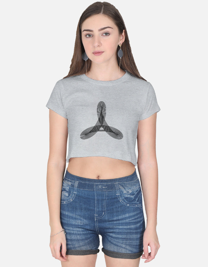 Energy Flow Line Crop Tee cotton fabric heavyweight fabric detail view by HAViT Apparel