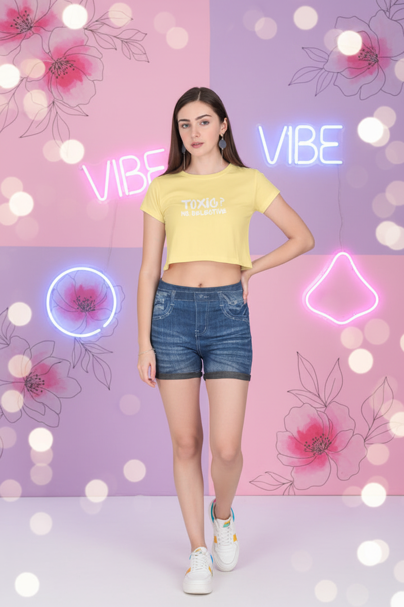Minimal Toxic Vibes Crop Tee