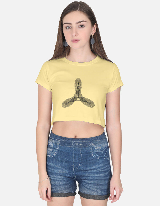 Energy Flow Line Crop Tee cotton fabric heavyweight fabric detail view by HAViT Apparel