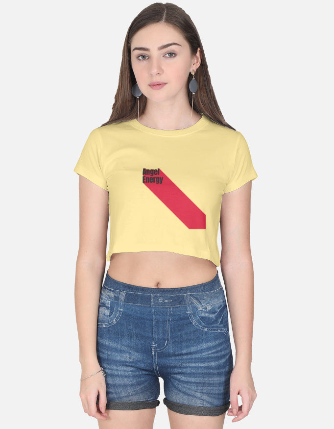 Angel Energy Crop Top cotton fabric heavyweight fabric detail view by HAViT Apparel