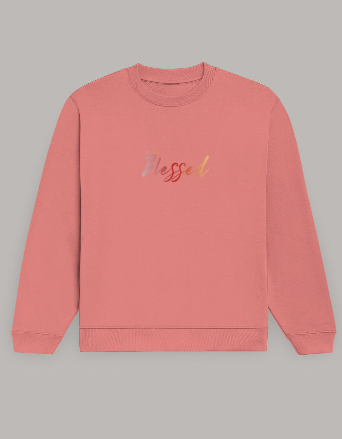 Blessed Vibes Sweatshirt sweatshirt regular fit cotton fabric heavyweight fabric detail view by HAViT Apparel