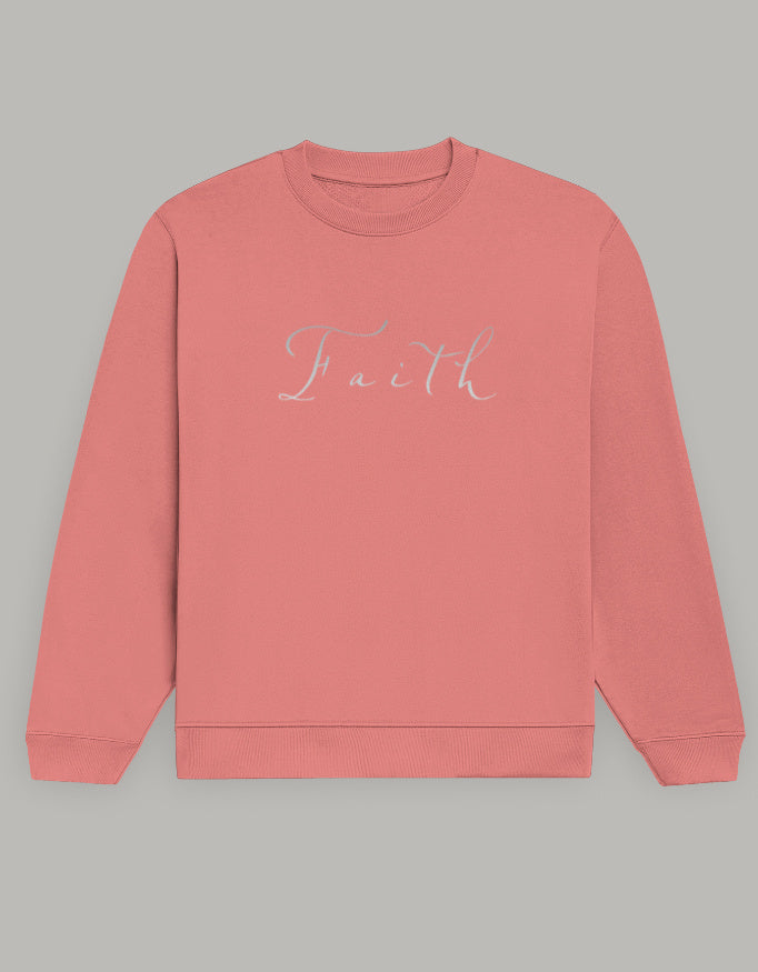 Faith Inspired Comfort Fit Sweatshirt sweatshirt regular fit cotton fabric heavyweight fabric printed design detail view by HAViT Apparel