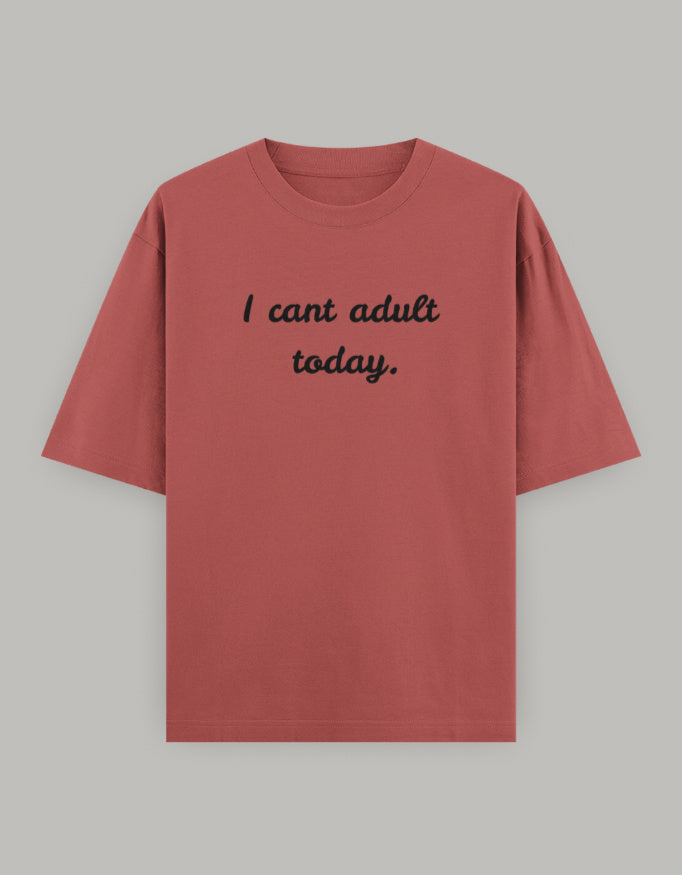 Lazy Day Statement Oversized Tee t-shirt oversized fit cotton fabric heavyweight fabric printed design detail view by HAViT Apparel