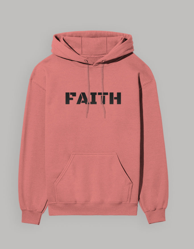 Faith Classic Hoodie hoodie regular fit cotton fabric heavyweight fabric printed design detail view by HAViT Apparel
