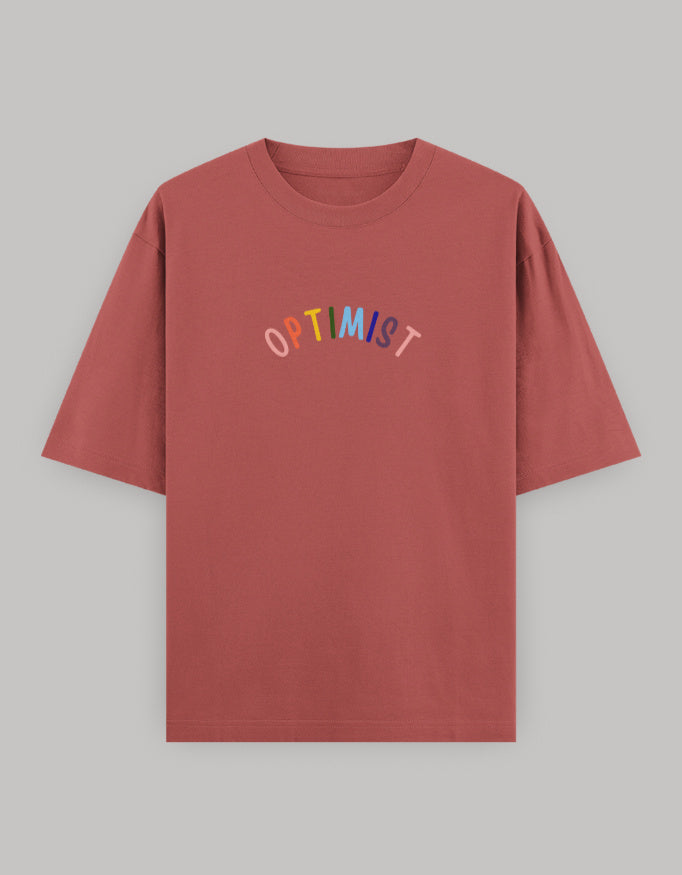 Optimist Core Oversized Tee t-shirt oversized fit cotton fabric heavyweight fabric printed design detail view by HAViT Apparel