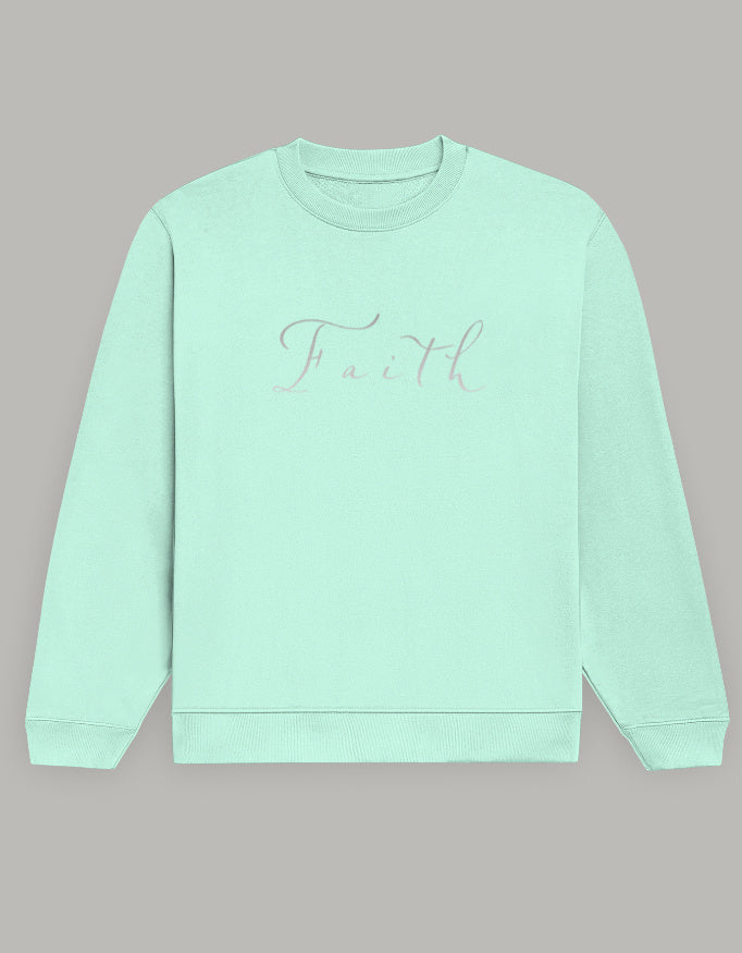 Faith Inspired Comfort Fit Sweatshirt sweatshirt regular fit cotton fabric heavyweight fabric printed design detail view by HAViT Apparel