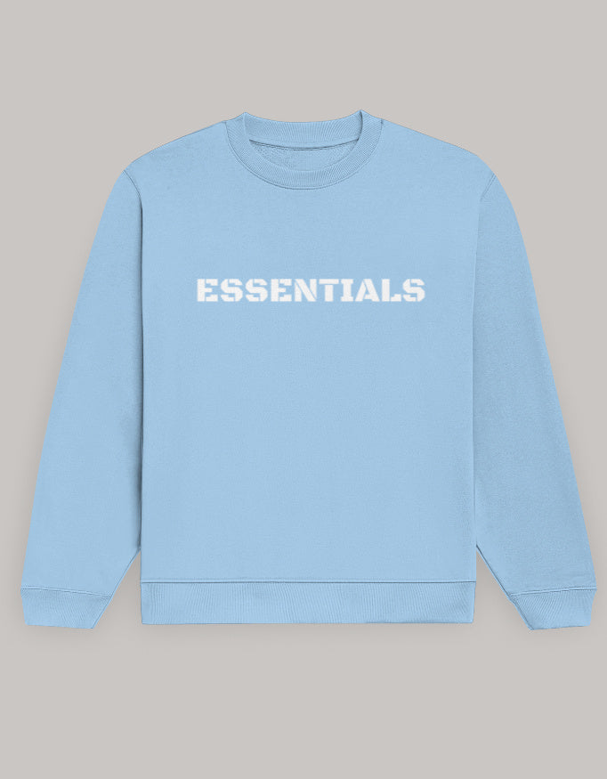 Men’s Bold Essentials Sweatshirt – Trendy Winter Essentials sweatshirt regular fit cotton fabric heavyweight fabric printed design detail view by HAViT Apparel