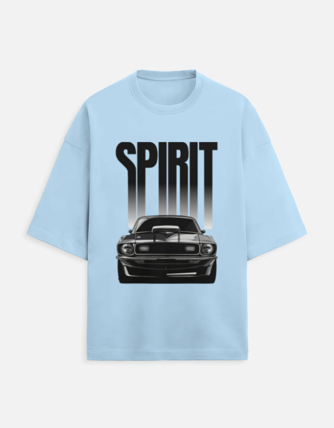 Midnight Sprint Oversized Terry Tshirt oversized fit cotton fabric heavyweight fabric graphic print detail view by HAViT Apparel