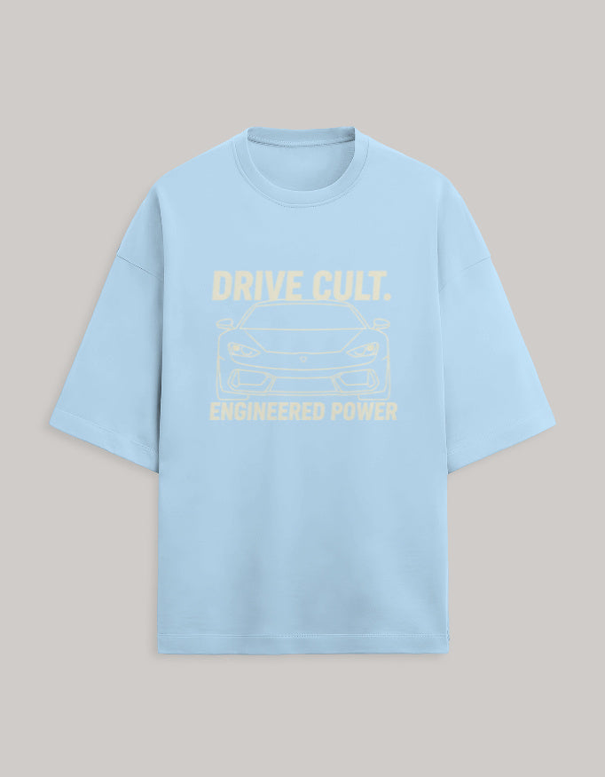 Drive Cult – Engineered Power Oversized Terry Tshirt oversized fit cotton fabric heavyweight fabric graphic print printed design detail view by HAViT Apparel