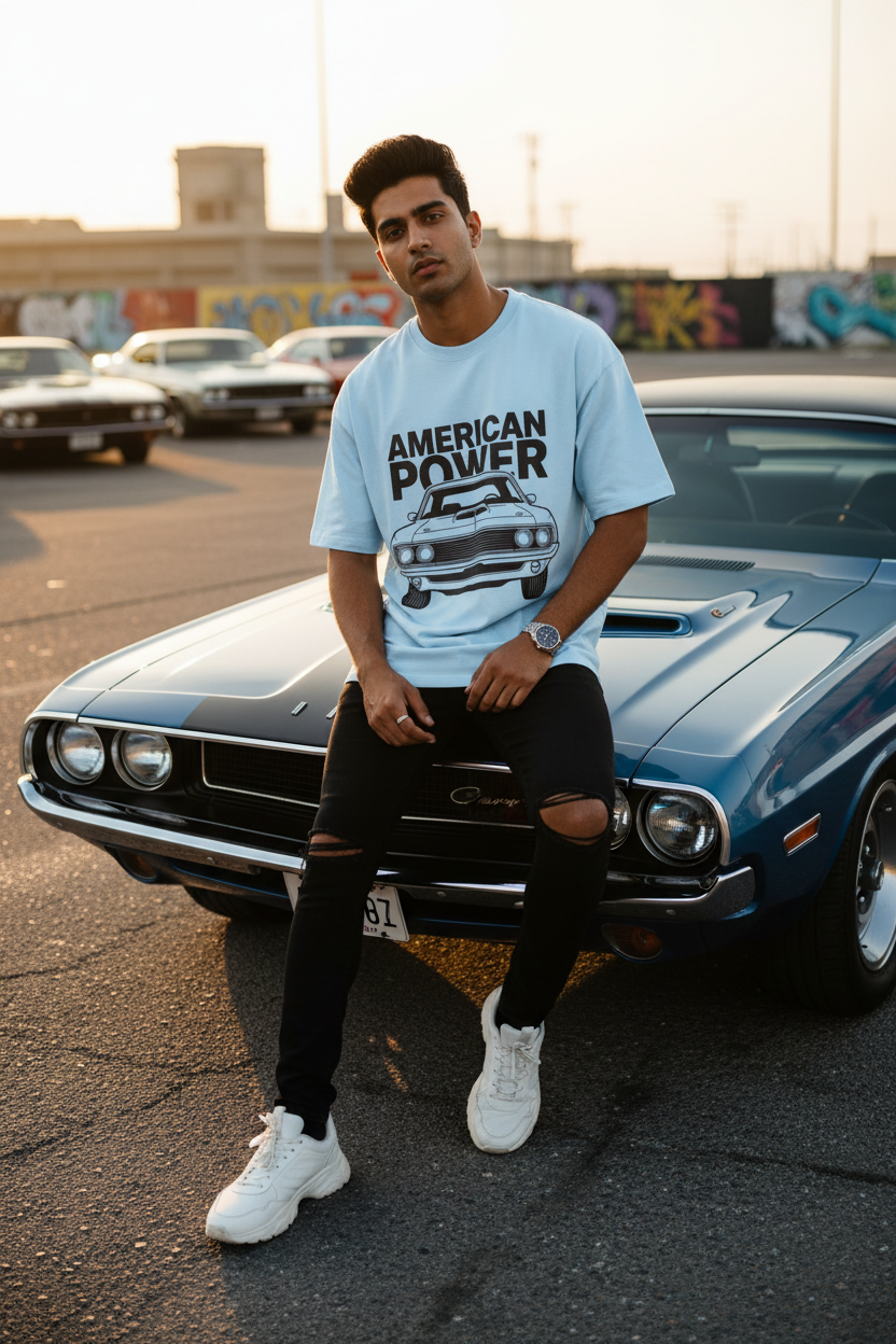 American Power – Oversized Terry T-Shirt