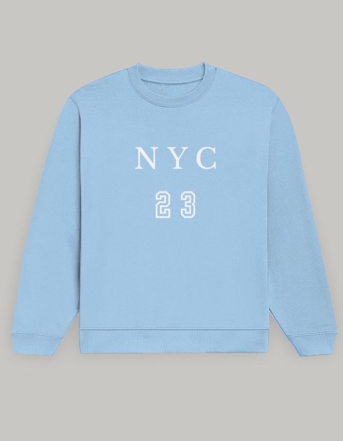 Men’s NYC23 Printed Sweatshirt sweatshirt regular fit cotton fabric heavyweight fabric graphic print printed design detail view by HAViT Apparel