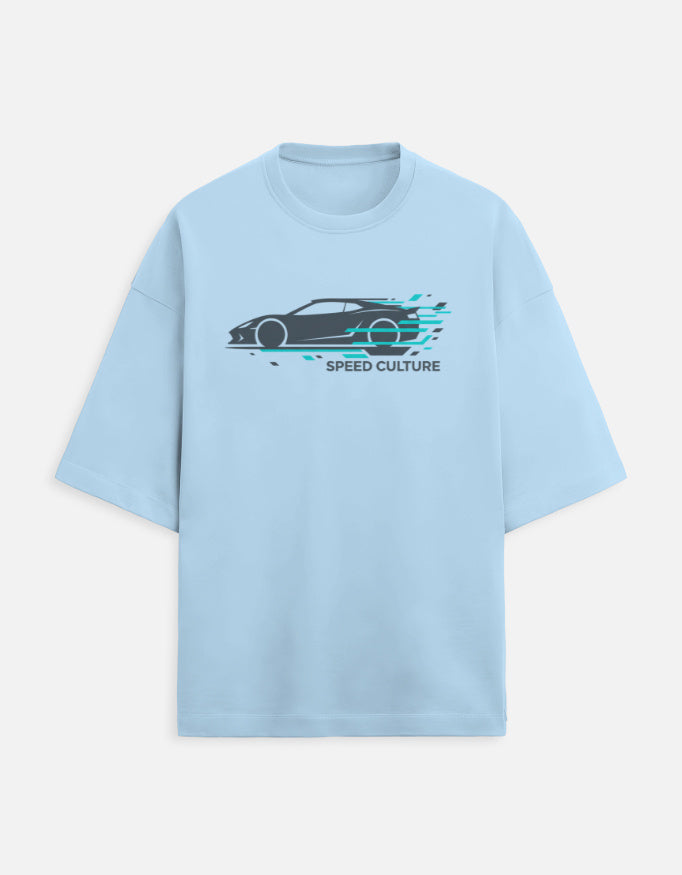 Speed Culture Oversized Terry Tshirt oversized fit cotton fabric heavyweight fabric graphic print printed design detail view by HAViT Apparel