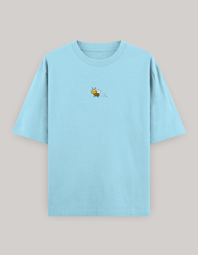 Sweet Sting Embroidered Oversized Women’s Tee t-shirt oversized fit cotton fabric heavyweight fabric embroidered design detail view by HAViT Apparel
