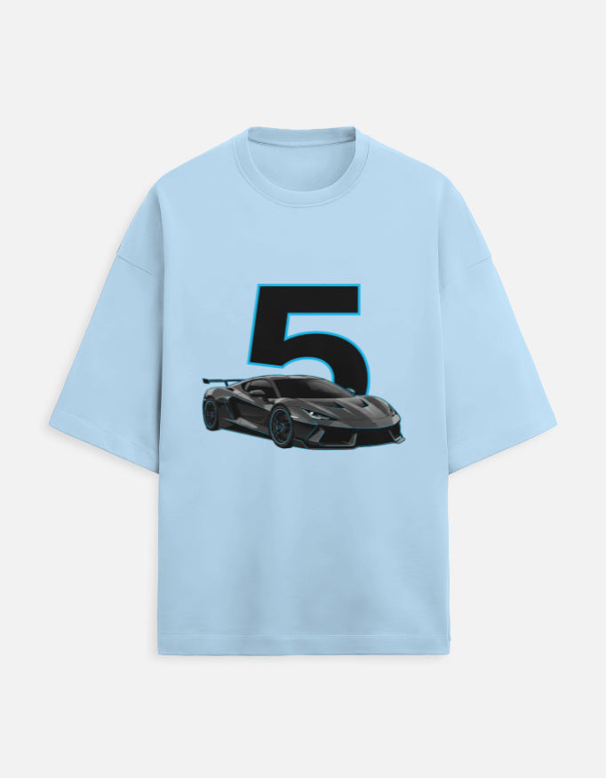 Street Racer 5 Oversized Terry Sweatshirt sweatshirt oversized fit cotton fabric heavyweight fabric graphic print detail view by HAViT Apparel