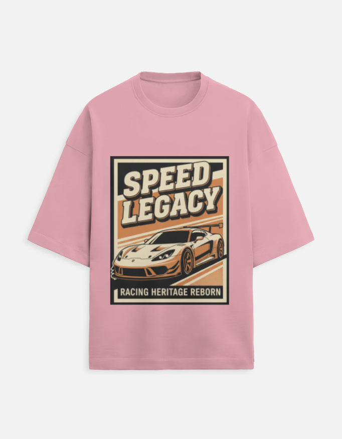 Speed Legacy Oversized Terry Tshirt oversized fit cotton fabric heavyweight fabric graphic print printed design detail view by HAViT Apparel