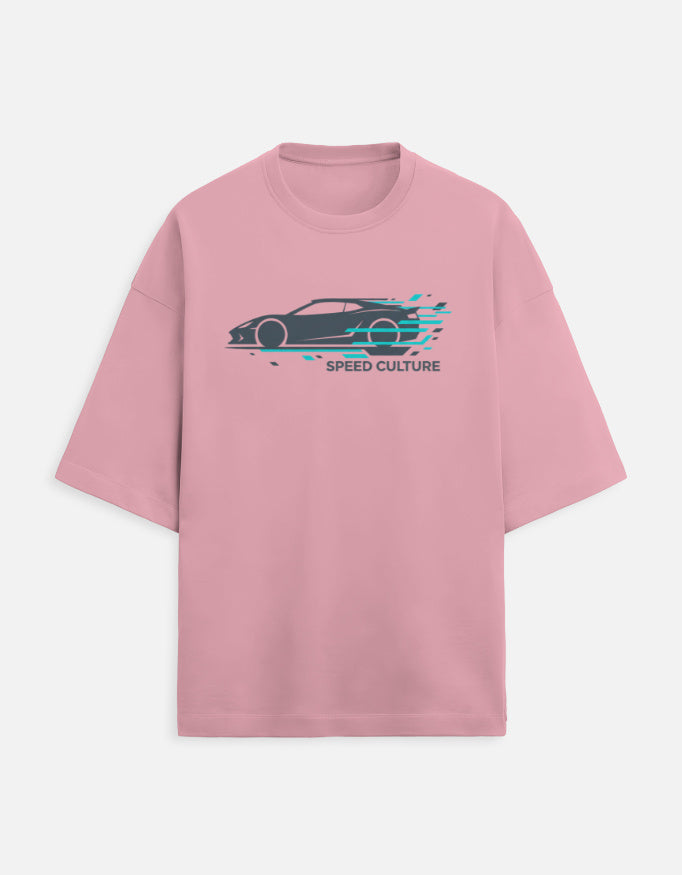 Speed Culture Oversized Terry Tshirt oversized fit cotton fabric heavyweight fabric graphic print printed design detail view by HAViT Apparel