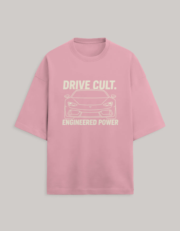 Drive Cult – Engineered Power Oversized Terry Tshirt oversized fit cotton fabric heavyweight fabric graphic print printed design detail view by HAViT Apparel