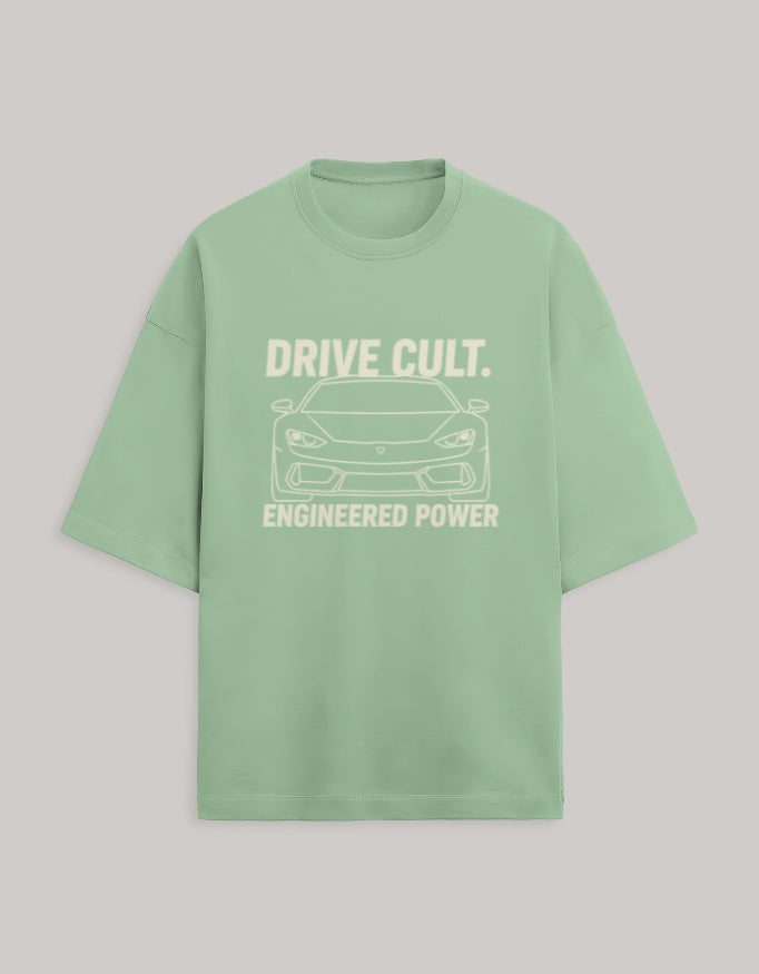 Drive Cult – Engineered Power Oversized Terry Tshirt oversized fit cotton fabric heavyweight fabric graphic print printed design detail view by HAViT Apparel