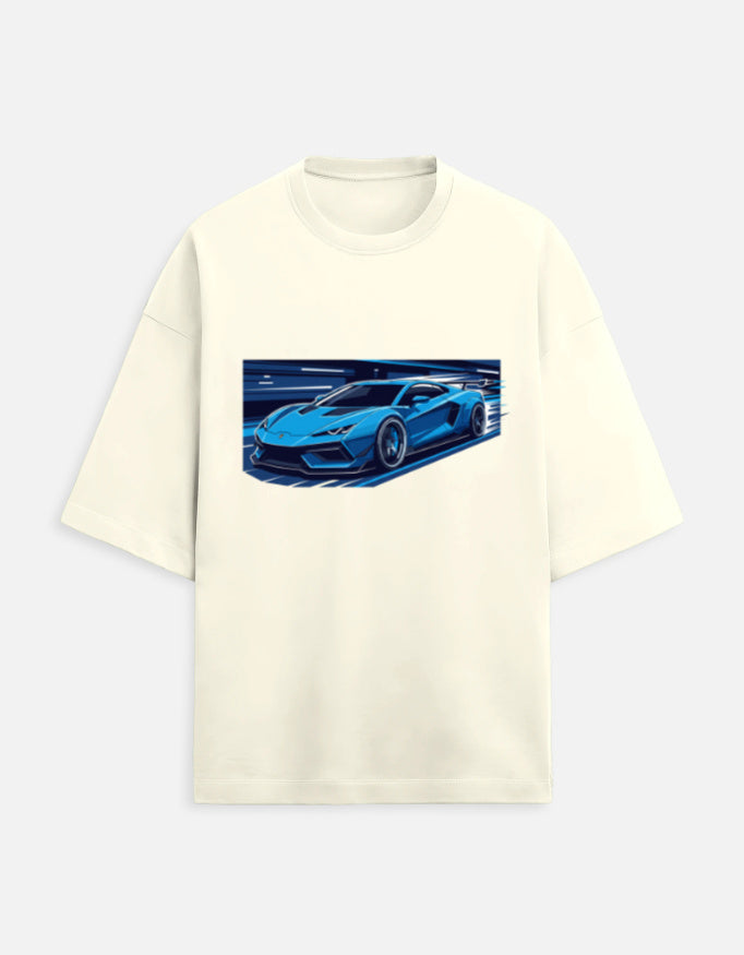 Neon Velocity Oversized Terry Tshirt oversized fit cotton fabric heavyweight fabric graphic print printed design detail view by HAViT Apparel