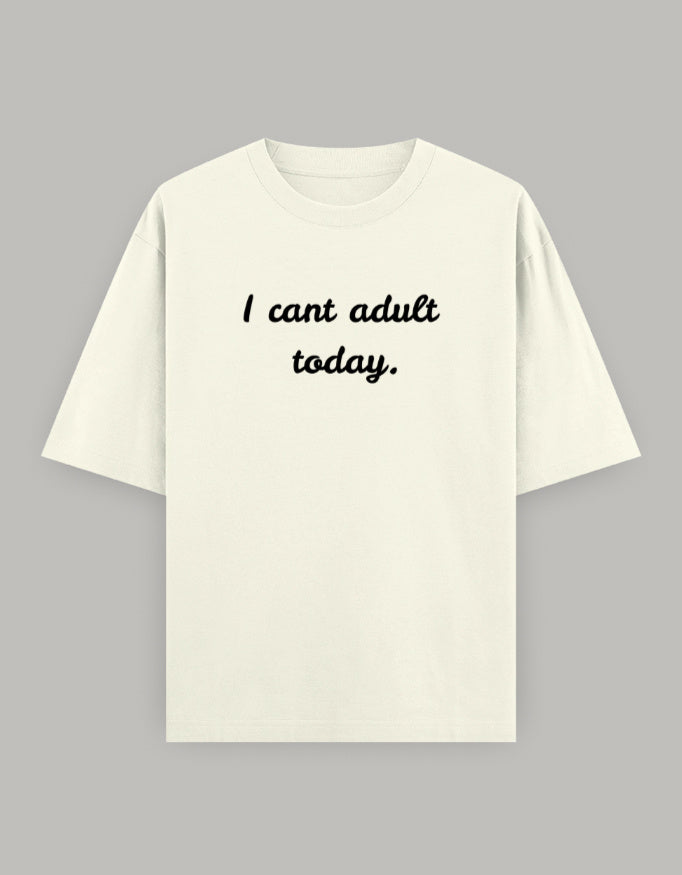 Lazy Day Statement Oversized Tee t-shirt oversized fit cotton fabric heavyweight fabric printed design detail view by HAViT Apparel