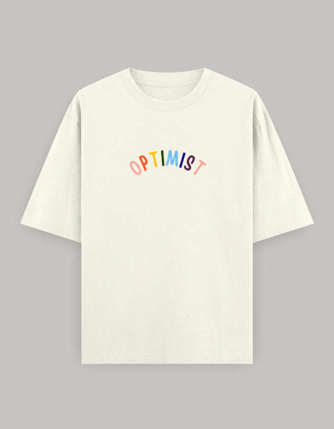 Optimist Core Oversized Tee t-shirt oversized fit cotton fabric heavyweight fabric printed design detail view by HAViT Apparel