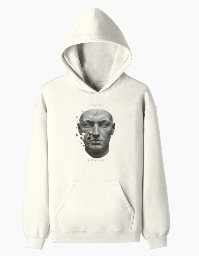 Identity- Pullover Hoodie sweatshirt regular fit cotton fabric heavyweight fabric detail view by HAViT Apparel
