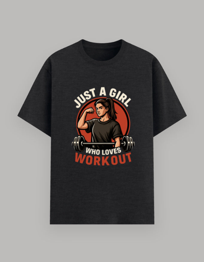 Girl Power Basic Workout Tee t-shirt cotton fabric detail view by HAViT Apparel