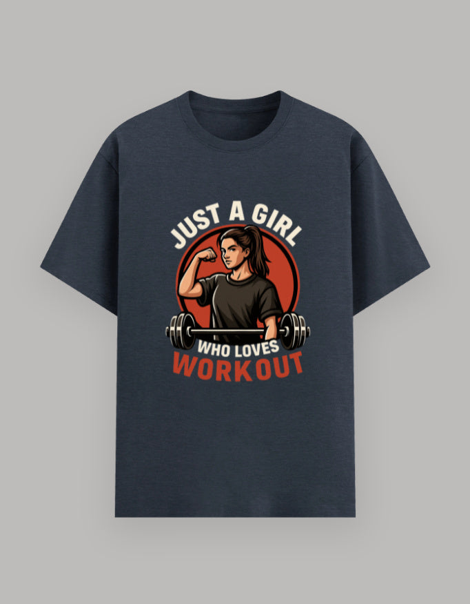 Girl Power Basic Workout Tee t-shirt cotton fabric detail view by HAViT Apparel