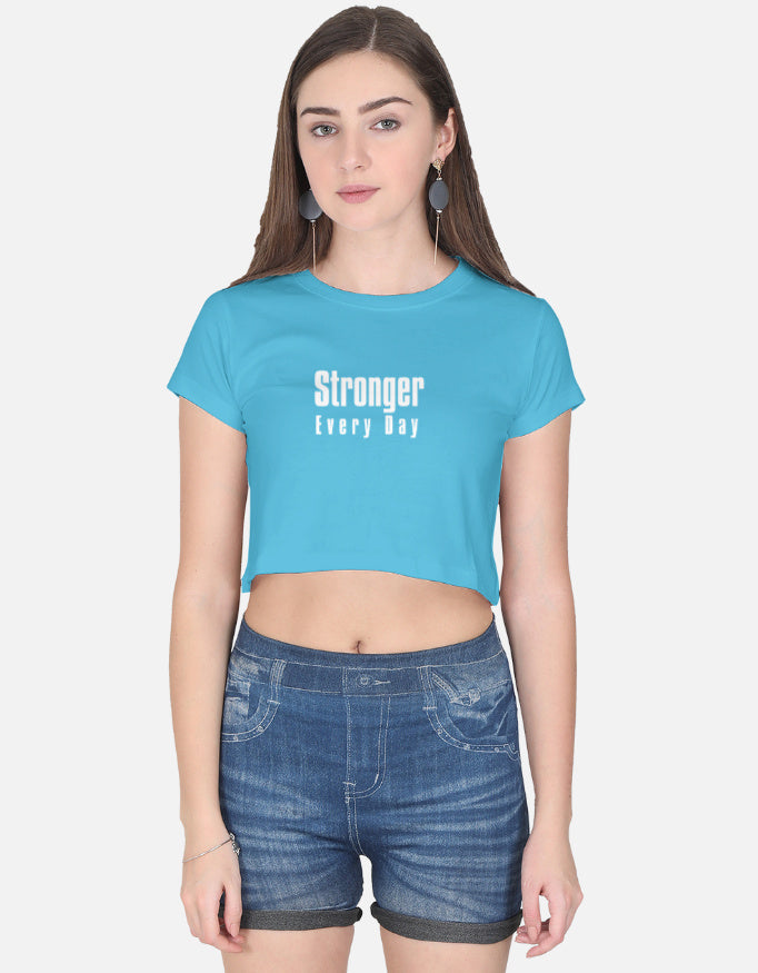 Stronger Everyday Crop Top cotton fabric heavyweight fabric detail view by HAViT Apparel
