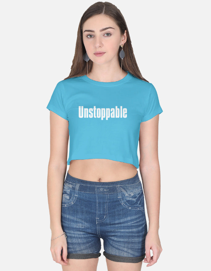Unstoppable Mode Crop Top cotton fabric heavyweight fabric detail view by HAViT Apparel