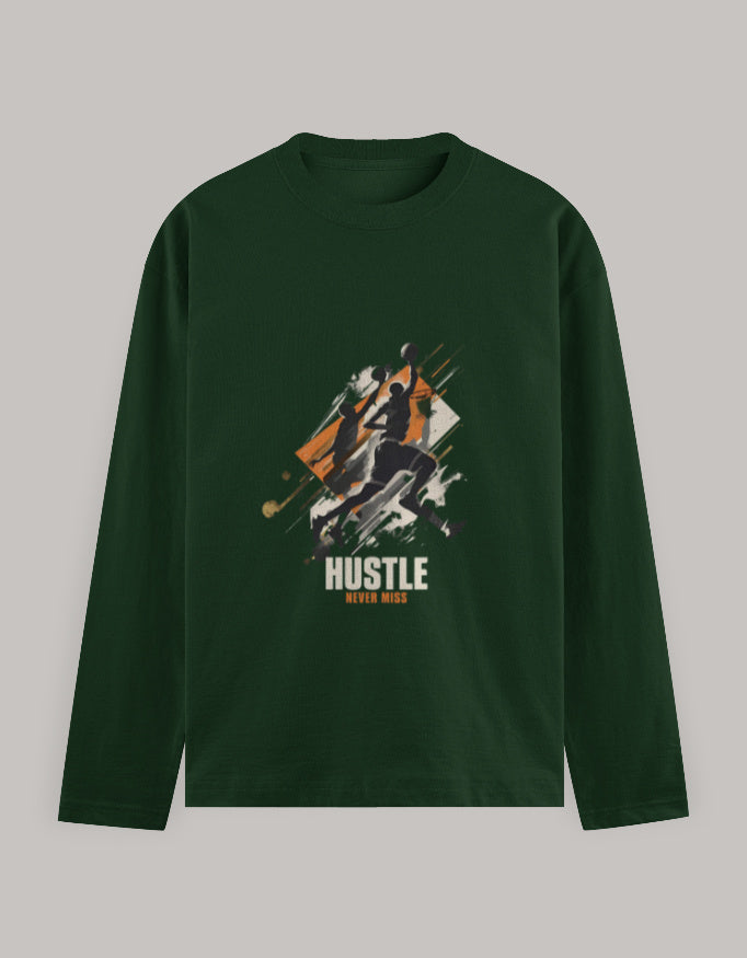 Full Sleeve T-Shirt regular fit cotton fabric heavyweight fabric detail view by HAViT Apparel