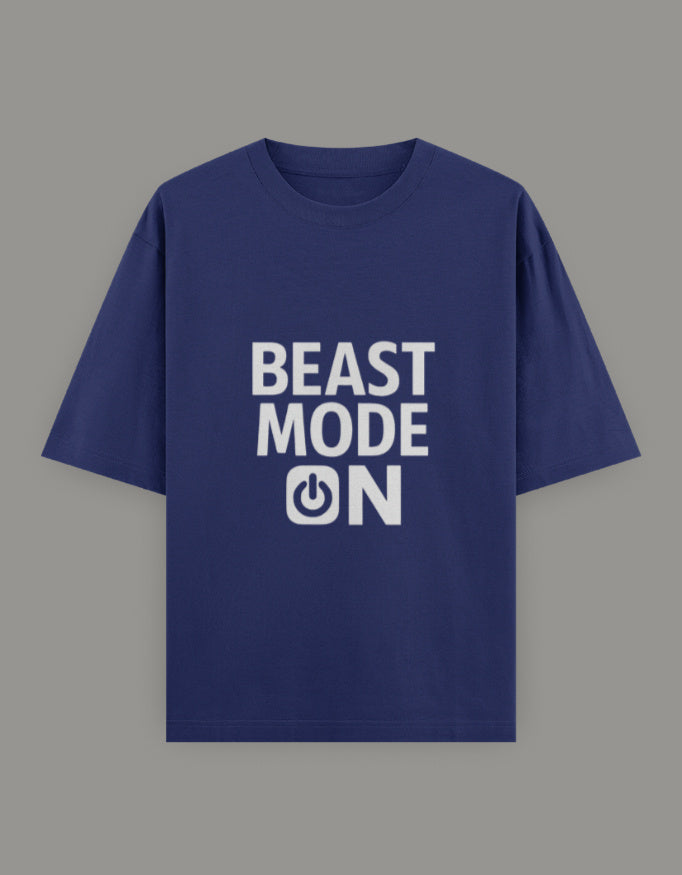 Bold Beast Mode Classic Oversize tee t-shirt oversized fit printed design detail view by HAViT Apparel
