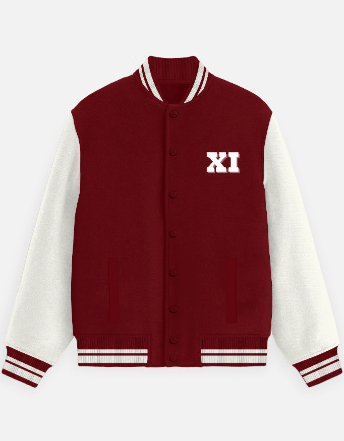 XI Elite Sport Series Varsity Jacket jacket cotton fabric heavyweight fabric detail view by HAViT Apparel