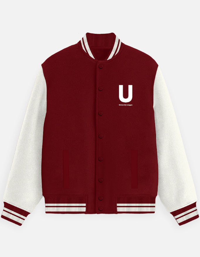 University League Varsity Jacket – Classic Design jacket cotton fabric heavyweight fabric detail view by HAViT Apparel