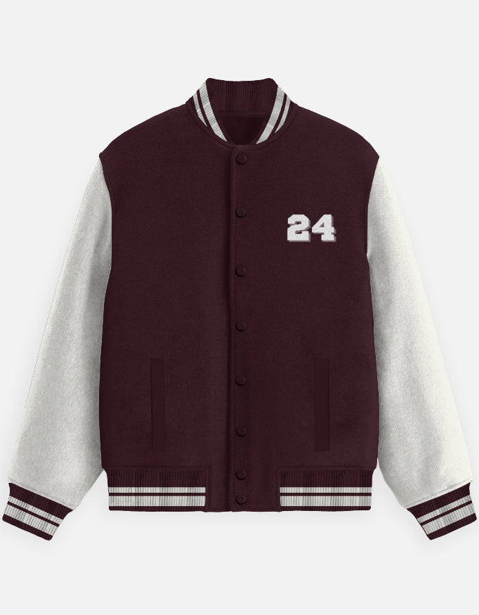 24 Legacy Sport Varsity Jacket cotton fabric heavyweight fabric detail view by HAViT Apparel