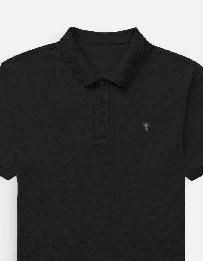 Classic Men's Polo t-shirt regular fit cotton fabric heavyweight fabric detail view by HAViT Apparel