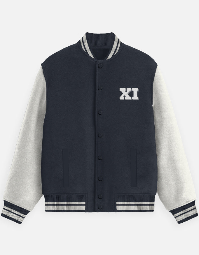 XI Elite Sport Series Varsity Jacket jacket cotton fabric heavyweight fabric detail view by HAViT Apparel